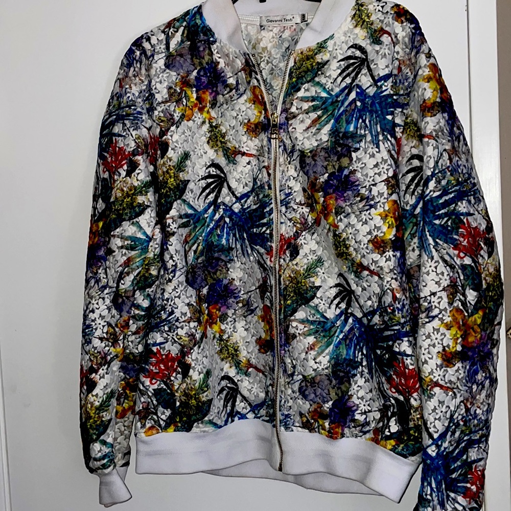 Giovanni Testi Tropical Print Bomber Jacket